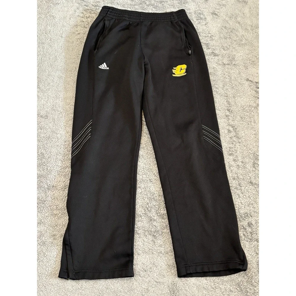 Adidas Climawarm Central Michigan Sweatpants Mens Small Black Elastic Track